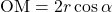 \mathrm{OM}=2r\cos\alpha